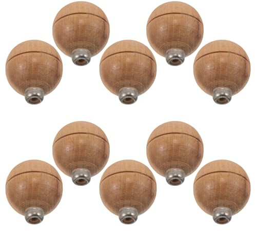 GRIRIW Mango de Madera para Limas de Carpintería 10 Piezas con Collar Metálico, Empuñadura Ergonómica para Herramientas Manuales, Compatible con Escofinas y Buriles, Uso en Tallado