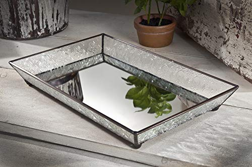 J Devlin Glass Mirrored Tray Bathroom Vanity Vintage Decorative TRA 106-1