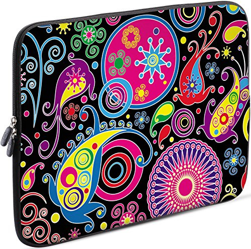 Sidorenko Laptop Tasche für 15-15,6 Zoll - Universal Notebooktasche Schutzhülle - Laptoptasche aus Neopren, PC Computer Hülle Sleeve Case Etui, Rosa/Schwarz