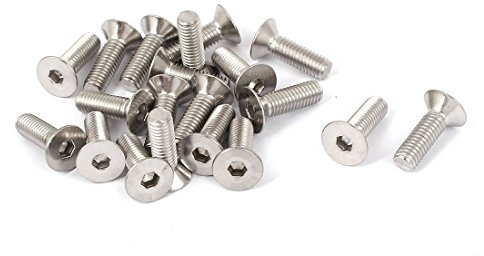sourcing map 20 Stück M5 x 16mm Senkkopfschrauben Flach mit Senkkopf | Kopf Schraube Flachkopfschrauben