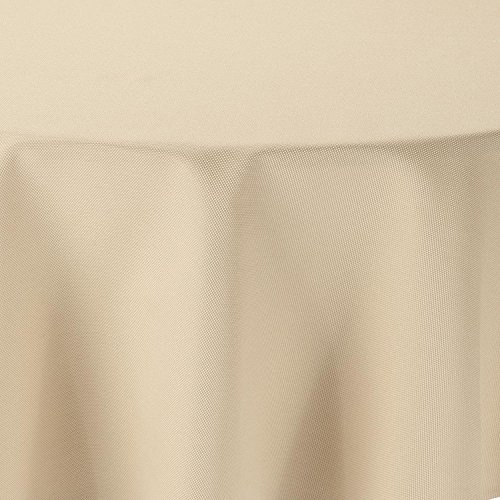Leinen Optik Tischdecke Oval 160x220 cm Champagner Creme · Oval Farbe & Größe wählbar mit Lotus Effekt - Wasserabweisend