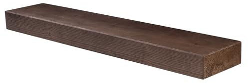 levandeo Wandregal Holz Massiv 100x20cm Nussbaum Farbig Wandboard Vintage Rustikal Design Natur Regal