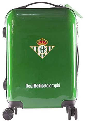 Real Betis Balompié - Maleta de Viaje - Compatible con Todo Tipo de Aerolíneas - Sistema de Cierre de Seguridad TSA - 8 Ruedas Giratorias - 55x40x20 cm - 2,8 kg - Producto Oficial