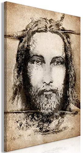 decomonkey Bilder Jesus Christus 80x120 cm 1 Teilig Leinwandbilder Bild auf Leinwand Vlies Wandbild Kunstdruck Wanddeko Wand Wohnzimmer Wanddekoration Deko Abstrakt Schwarz weiß