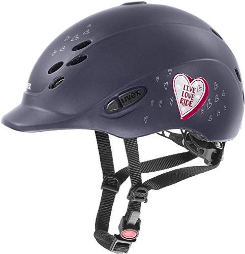 uvex onyxx Glamour - Leichter Kinder-Reithelm für Kinder - individuelle Größenanpassung - optimale Belüftung - Navy-pink - 49-54 cm