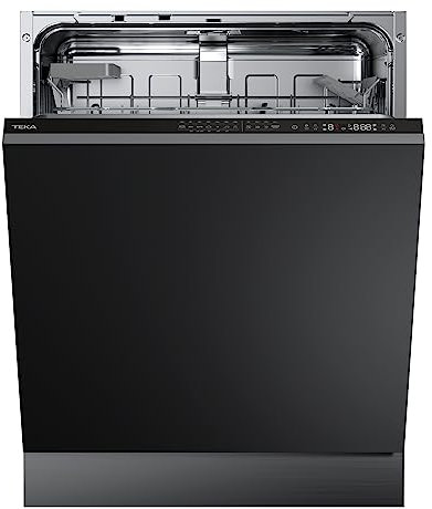 Teka DFI 46700 - Lavavajillas 60 cm Integrable, Lavavajillas para 14 Cubiertos con Tercer Rociador Superior y 7 Programas de Lavado, Sensores SmartSensor y MultiCleaner, Color Negro