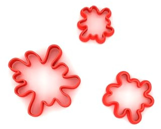 Custom Cutters Paint Splat Shape Cutters | MINI/Tiny Plastic Cutter for Baking, Fondant, Clay, Pastry, Icing, Jewellery (1.5/2/3CM)