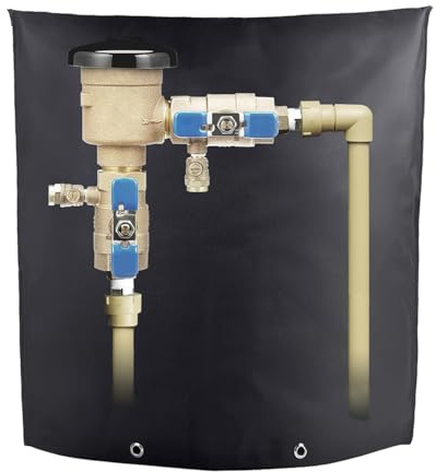 Quoyiyo Outdoor Backflow Preventer Insulation Cover for Winter Pipe Freeze Protection, Winter Water Well Pump & Sprinkler Valve Cover Insulated (16 W x 20 H, Black)