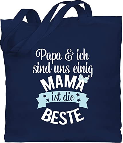 Shirtracer Baumwolltasche - Taschen - Mama ist die Beste I - Unisize - Navy Blau - tasche zum muttertag mutter best mom beutel muttertagsgeschenk von kindern mutti für mamas zur geburt stoffbeutel