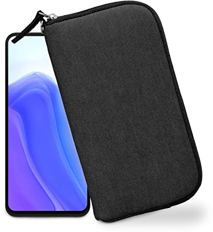 XiRRiX Handytasche für Smartphone 4XL 6,7 Größe - Modell 2.1 - universal Handyhülle mit Handschlaufe - Handy Hülle mit Reißverschluss - Tasche schwarz/grau