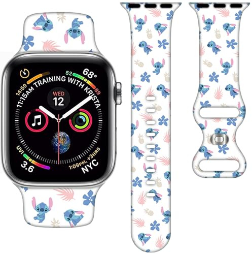 Cartoon Strap Compatible with Apple Watch Strap 38mm 40mm 41mm 42mm 44mm 45mm Cute Replacement Strap for Apple Watch SE2 Series 9 8 7 6 5 4 3 Silicone iWatch Band for Women Men