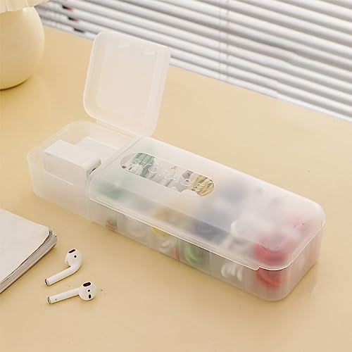 STARRY G Large Cable Organizer Box, 7 Grids Cable Tidy Box with 2 Open Lids, Storage Box for Data Cables, Charger Plug, Visible Cable Management Box - Free 12 Classified Stickers&10 Cable Ties