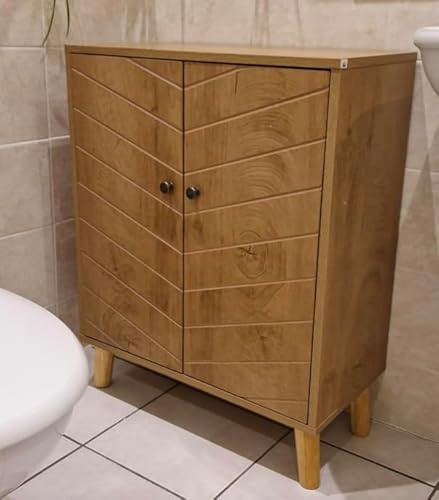 Small Wooden Cabinet Scandinavian Modern 2 Door Cupboard Nordic Vintage Style Storage Shelf Sideboard Retro Hallway Side Console Table Furniture