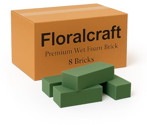 Floralcraft Wet Floral Foam Bricks, Florist Flower Foam Green Blocks Supplies for Flower Arrangement DIY Craft (8 Bricks)