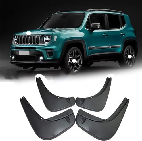 Paraspruzzi per Auto per Jeep Renegade 2015-2019 2020 2021 2022 2023,4 Pezzi Antispruzzo Parafango Paraspruzzi Anteriori Posteriori Ruota Parafango