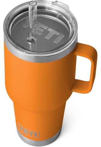 YETI Rambler Straw Mug, Stainless Steel Vacuum Insulated Mug with Stronghold Lid, King Crab, 35 oz (1 l)