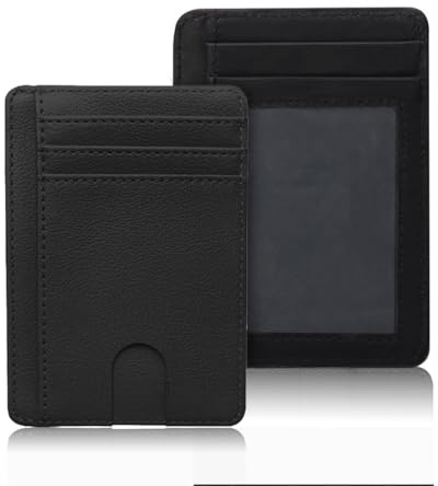 Portafoglio in pelle PU, Protezione RFID Portafoglio Sottile, Porta Carte Credito Uomo,Design Minimalista, Porta Carte di Credito e tessere