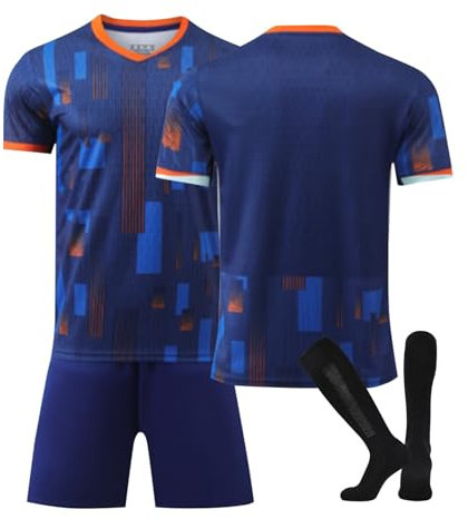 Holland 24 Fußball Trikot, Holland Hause/Auswärts Fußball Trikot für Kinder Erwachsener, Fussball Trikots Shorts und Socken Anzug Jungen Herren