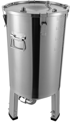 HPDTZ Serbatoio di fermentazione con refrigeratore per la produzione domestica, contenitore di fermentazione conico da 32 l, in acciaio inox, per la produzione di birra e vino