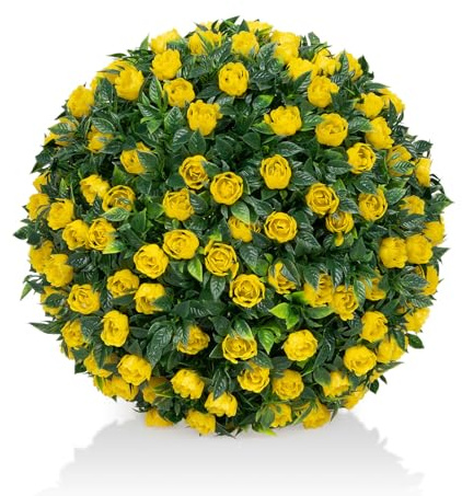 RUANLOV Faux Boxwood Decorative Balls Plants, Outdoor Simulation Plant Balls Faux Outdoor Garden Spheres, Plastic Boxwood Ball, Modern Home Decor Ball, Wedding Decoration Greenery (D 40cm/15.7in)
