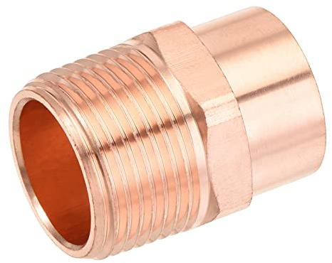 PlumberStop - 1 X 1-1/4 Copper Sweat Male ADAPTER - C X MIP 1 X 1-1/4 Nominal I.D. Size - 1-1/8 X 1-1/4 Refrigeration O.D. Size For Soldering All Copper Pipe Type L, M, K, Plumbing and Heating