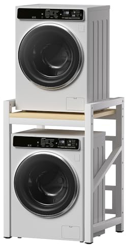 WPPTNSFY Supporto Lavatrice Asciugatrice, Kit Supporto per Asciugatrice, 3 Regolabile in Altezza, Mobile per Lavatrice in Metallo, Capacità di Carico 300 kg, per Bagno Cucina (Nero)