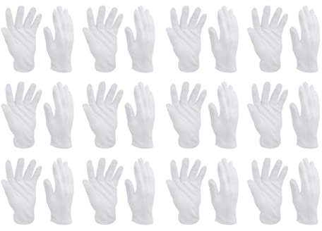 HOMSFOU 12paare Schutzhandschuhe Baumwoll Arbeitshandschuhe Handschuh Handschuhen Baumwolle Handschuhe Weiße Baumwollhandschuhe Arbeitsschutzhandschuhe Handhandschuhe Bequeme Handschuhe