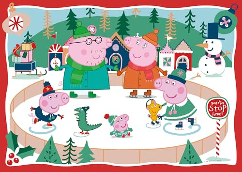 Ravensburger - Pussel Peppa Pig, Giant Golv Collection, Presentidé för barn 3+ år, Peppa Pigg, Utbildnings- och stimulerande spel, 24 gigantiska bitar, 70x50 cm