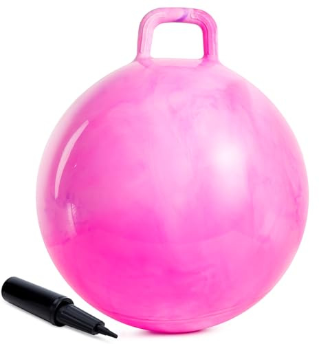 U&C Planet Balones saltarines espaciales de 20 Pulgadas para niños Balón saltarín con asa Balones saltarines inflables Balón saltarín con Bomba para niños y niñas de 6 a 9 años