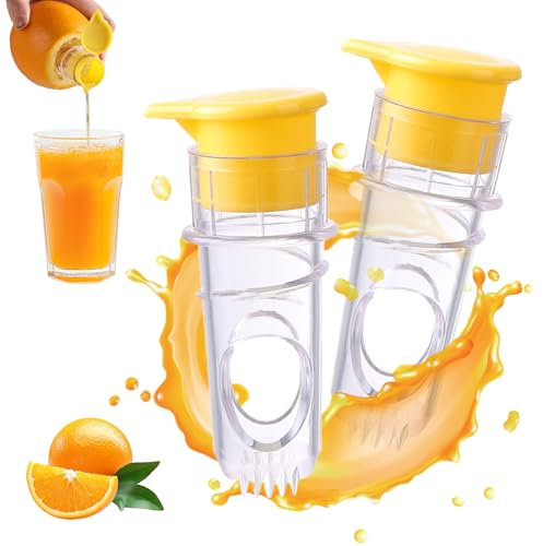 ARTGUTS 2 spremiagrumi manuale, pratico spremiagrumi, spremiagrumi a vite, per limoni, mandarini, arance (giallo)