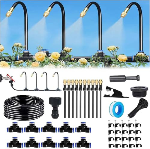 Arrosage Automatique Pour Jardin,Systeme Arrosage Automatique, Goutte A Goutte Jardin, 360°Adjustable Nozzle Kit Arrosage Goutte à Goutte, Pour De Plein Air Garden, Yard, Lawn (10M)