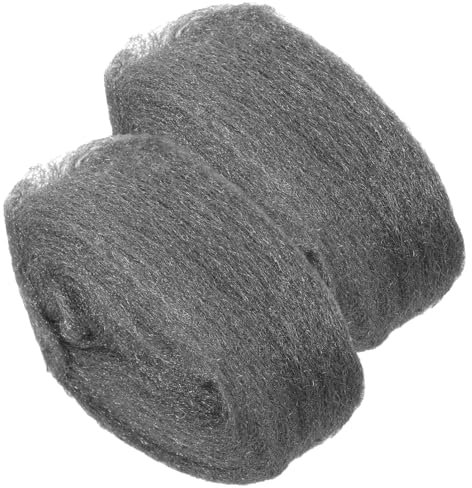 PRETYZOOM 2pcs Coarse Steel Wool Wire Mesh for Cleaning Polishing Buffing and Surfaces Reusable Wool Fabric for Home Renovation and DIY Projects