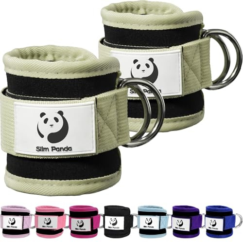 Slim Panda Sangle Cheville Musculation Poulie (rembourré) - Sangle Musculation et de Fitness sur Le Câble Machines - Ankle Straps