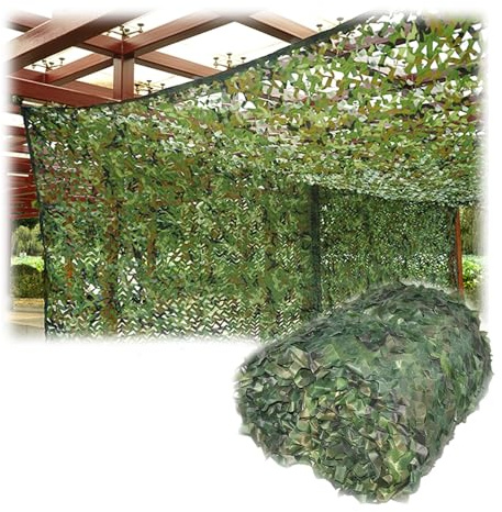 Malla de Sombreo, Red de Camuflaje Militar, Cubre de Malla Camuflaje Neto, Malla de Protección Solar Toldo Exterior, for Caza, Ocio, Decoración, Jardín, Camping(Green,3x4(m))