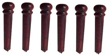6pcs Guitar Replacement Redwood Bridge Pins Acoustic | Coffee Colour, Convenient Installation, Ancient Classic Style, Delicate Appearance