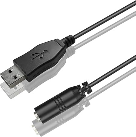 USB auf 3,5mm Klinke Audio Adapter 3 Fuß, USB auf Aux Kabel mit TRRS 4-poligem Mikrofon unterstützter 3,5mm Aux Stereokonverter, externe Soundkarte für Headset PC Laptop Mac Desktop PS4 PS5 Linux