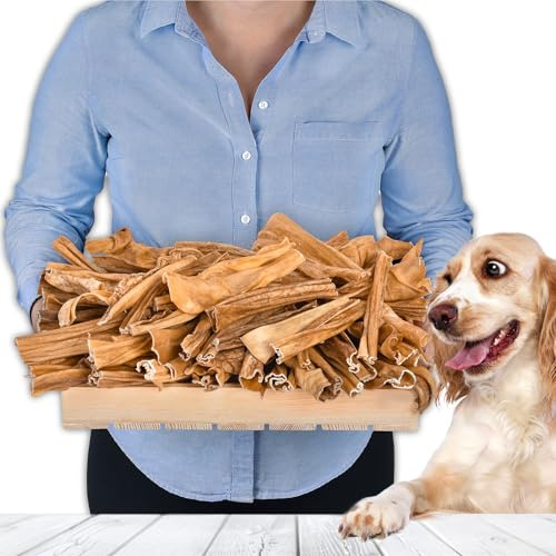 Peau de mouton pour chiens 15 cm 1 kg (environ 98-103 pièces) | Peau de mouton séchée à mâcher | 100 % naturelle | Avec fourrure | Séchée à l'air libre | Sans céréales | Long plaisir à mâcher pour