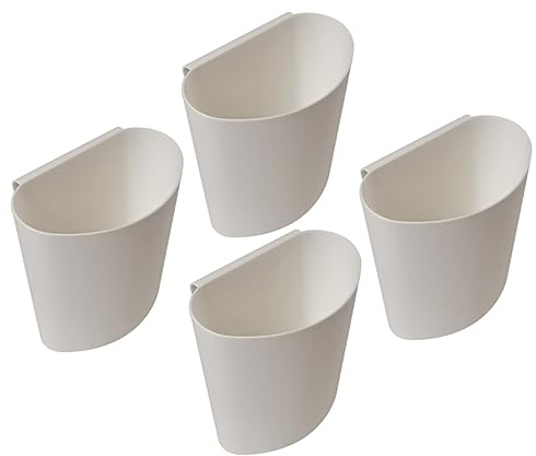 DECOMELODY 4pezzi Cestini Sospesi in Plastica Per Carrello Salone Portarifiuti Compatto e Organizzatore Salvaspazio Per Casa Ufficio Cucina Con Fondo Piatto Per Superfici Design Robusto