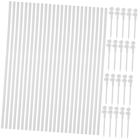 Toyvian 40 Sets Windmill Rods and Replacement Pinwheel Parts Diy 30cm Thick Plastic Windmill Poles for Outdoor Craft Activities Children Garden Party Supplies