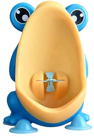 MagiDeal Kids Urinal Toilet Training with Aiming Target Frog Shape, Cute Portable Children Potty Urinal Hanging Pee Training for Child, Blue