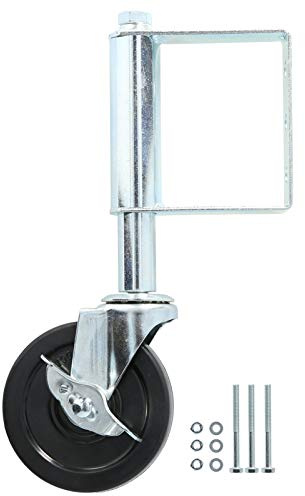Gate Wheel Multi-Function Slitstark Fjäderhjul Dämpning Aluminiumlegering Gummihjul för Jordbruksgrindar Trägrindar Lastkapacitet 4 tum (Vit)