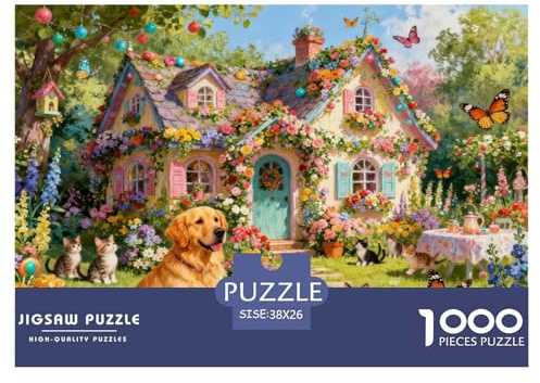 Casetta nel Giardino Incantato Puzzle in Legno Impermeabile DIY Puzzles Da 1000 Pezzi Regali Per Adulti Divertenti Giochi Educativi