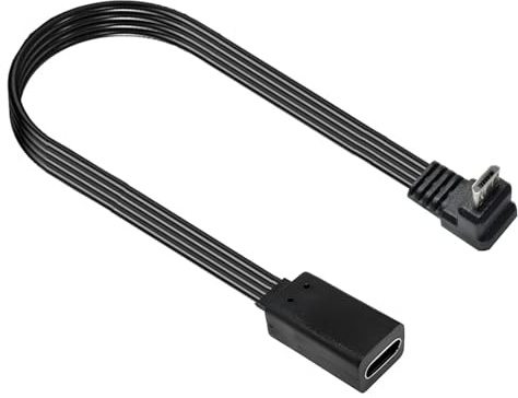 TERNCOEW Cable adaptador plano USB C hembra a microed macho, 10 W, carga 480 Mbps, transferencia de datos, 10 cm, 20 cm, opción flexible, adaptador de silicona tipo C
