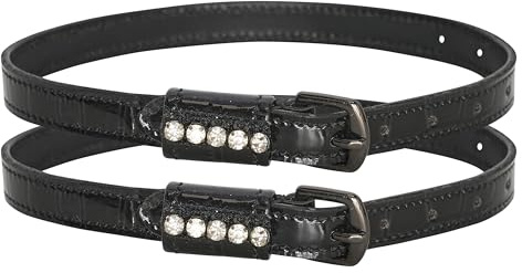 Imperial Riding Kids Sporenriemen IRH Walker Glam, mit Strass, 40,64 cm, Schwarz-Schwarz-Croco