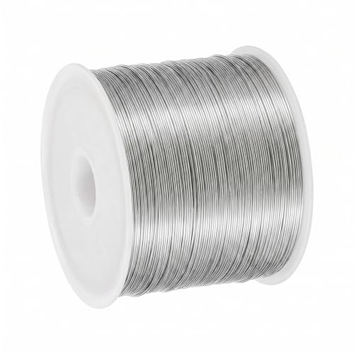 1 Rolle Basteldraht Silber, Schmuckdraht, Draht zum Basteln, Edelstahldraht 100 m x 0,4 mm, Biegbarer Basteldraht für Schmuckherstellung, Heimwerken, Basteln (Silber)