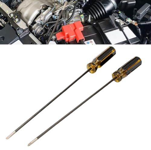 MuchLuckystar Juego de 2 destornilladores ranurados y cruzados extralargos de 12 pulgadas de acero al cromo vanadio para máquinas de coser y reparación de automóviles