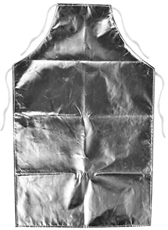 Cuifati 1000°C Värmebeständigt Aluminiumfolieförkläde, Högtemperaturarbetsförkläde för Svetsning, Snörning, Bomullsunderlag, Brandförebyggande, Reflekterande Skyddsförkläde