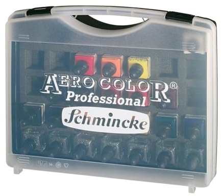 Schmincke AERO COLOR Professional Koffer, 16 Farben +7 Flaschen, 81 124 097