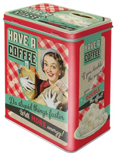 Nostalgic-Art Retro Vorratsdose L, 3 l, Have A Coffee – Geschenk-Idee für Kaffee-Fans, Große Kaffee-Dose aus Blech, Vintage Design, Kaffee-Deko