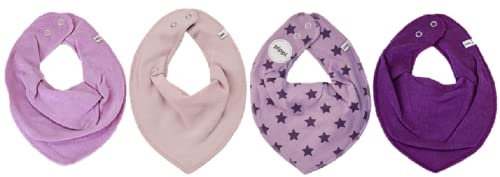 Pippi * 4er Set Baby Dreieckstuch Halstuch Lätzchen 4 Stück * verschiedene Farbkombinationen (4er Lila Töne)